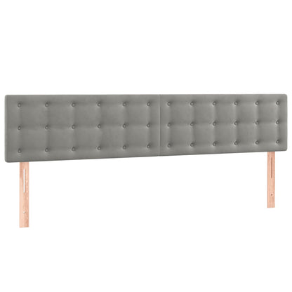Bedframe met hoofdbord fluweel lichtgrijs 120x190 cm