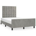 Bedframe zonder matras 120x190 cm fluweel lichtgrijs