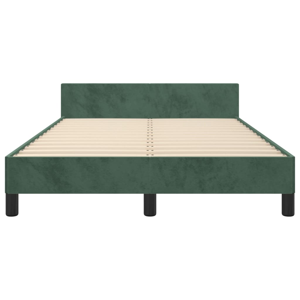 Bedframe met hoofdbord fluweel donkergroen 120x190 cm