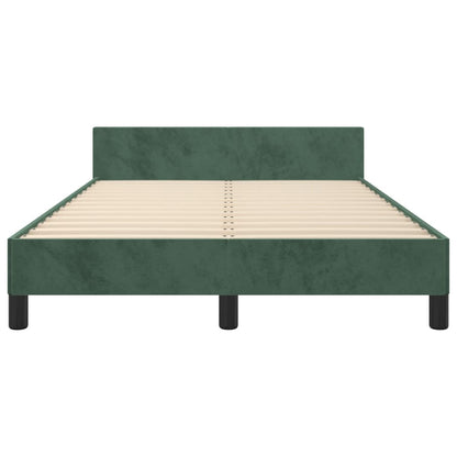 Bedframe met hoofdbord fluweel donkergroen 120x190 cm