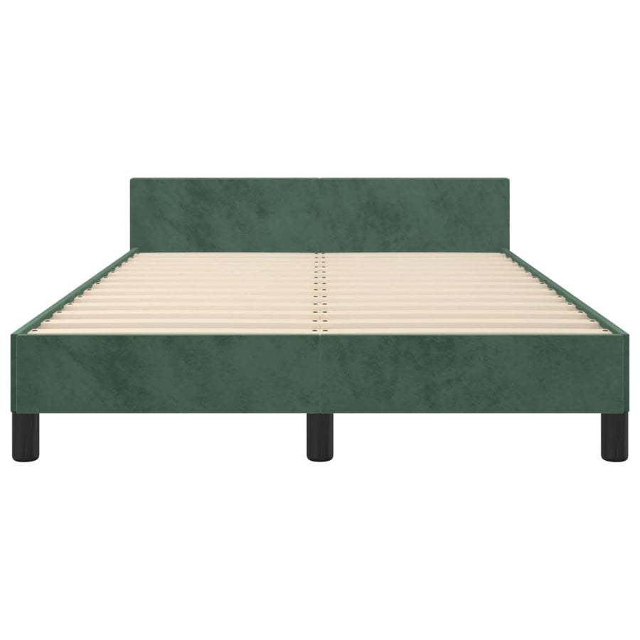 Bedframe met hoofdbord fluweel donkergroen 120x190 cm