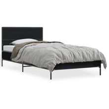 Bedframe bewerkt hout en metaal zwart 90x200 cm