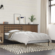 Bedframe 90x200 cm bewerkt hout metaal grijs sonoma eiken