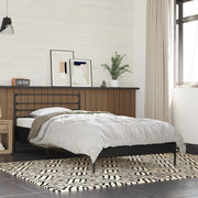 Bedframe bewerkt hout metaal zwart 100x200 cm