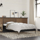 Bedframe 90x190 cm bewerkt hout metaal zwart