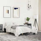 Bed frame carved wood metal black 140x200 cm