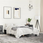 Bed frame carved wood metal black 120x200 cm