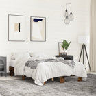 Bed frame crafted wood metal smoked oak finish 120x200 cm