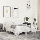 Bed frame carved wood metal grey Sonoma oak 120x200 cm