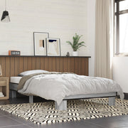 Bedframe 100x200 cm bewerkt hout metaal grijs