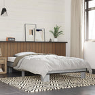 Bed frame carved wood and metal grey Sonoma oak 90x200 cm