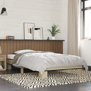 Bedframe 75x190 cm bewerkt hout metaal sonoma eiken