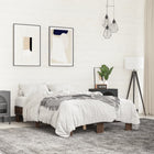 Wooden metal bed frame brown oak finish 135x190 cm