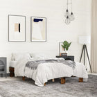 Bed frame ornate wood metal smoked oak effect 140x190 cm
