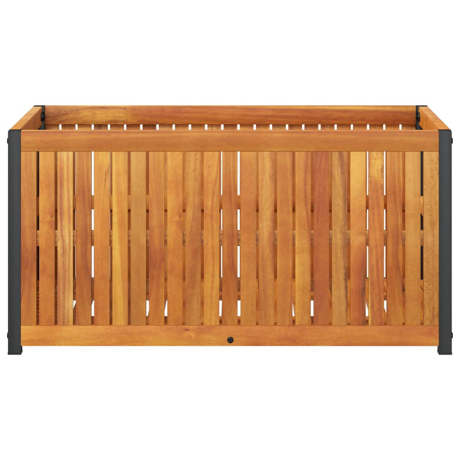 Plantenbak 85x45x44 cm massief acaciahout en staal