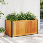 Planter 85x45x44 cm solid acacia wood and steel