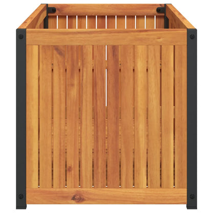 Plantenbak 110x45x44 cm massief acaciahout en staal