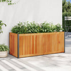 Planter 110x45x44 cm solid acacia wood and steel
