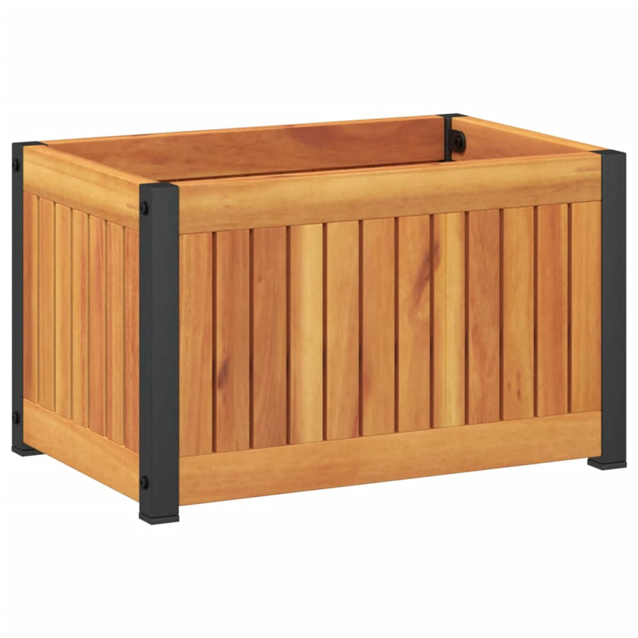 Plantenbak 45X30X27,5 Cm Massief Acaciahout En Staal 45 x 30 x 27.5 cm