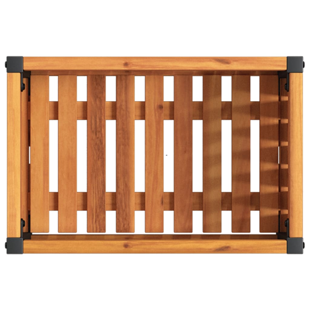 Plantenbak 45X30X27,5 Cm Massief Acaciahout En Staal 45 x 30 x 27.5 cm