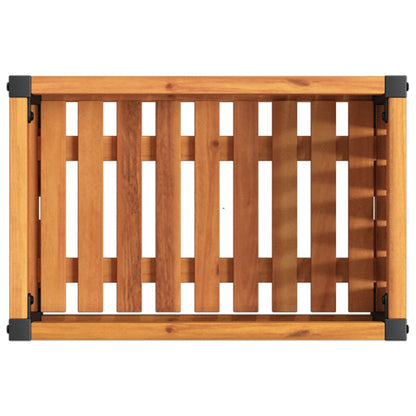 Plantenbak 45X30X27,5 Cm Massief Acaciahout En Staal 45 x 30 x 27.5 cm