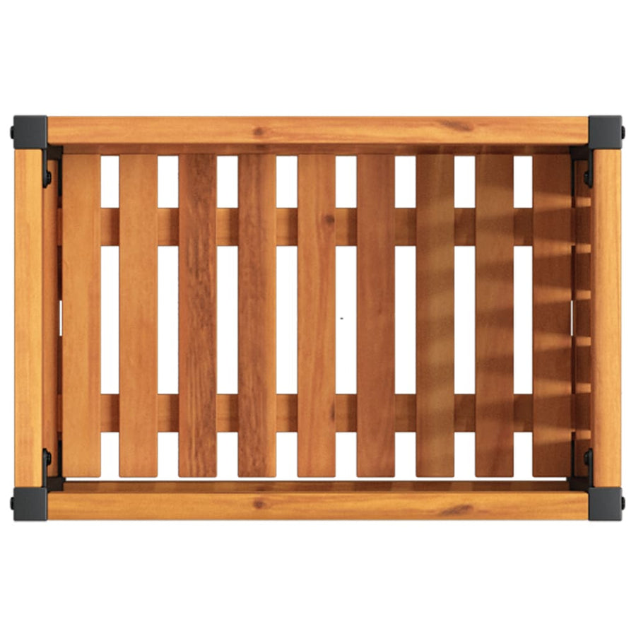 Plantenbak 45X30X27,5 Cm Massief Acaciahout En Staal 45 x 30 x 27.5 cm