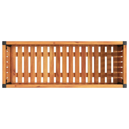 Plantenbak 80X30X27,5 Cm Massief Acaciahout En Staal
