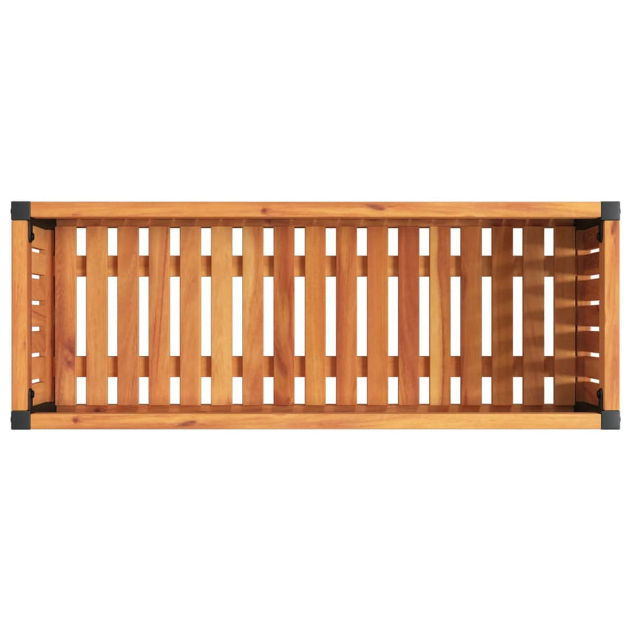 Plantenbak 80X30X27,5 Cm Massief Acaciahout En Staal