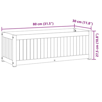 Plantenbak 80X30X27,5 Cm Massief Acaciahout En Staal