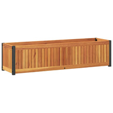 Plantenbak 110X30X27,5 Cm Massief Acaciahout En Staal 110 x 30 x 27.5 cm