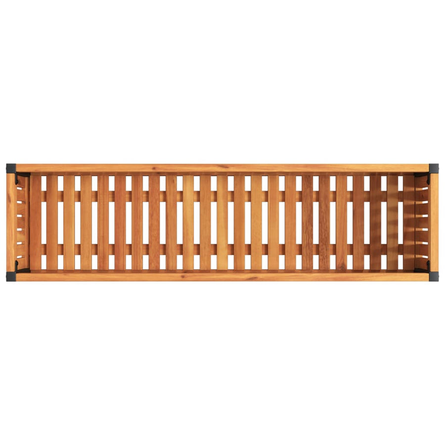 Plantenbak 110X30X27,5 Cm Massief Acaciahout En Staal 110 x 30 x 27.5 cm