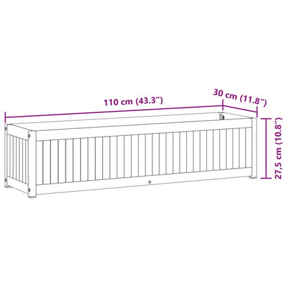 Plantenbak 110X30X27,5 Cm Massief Acaciahout En Staal 110 x 30 x 27.5 cm