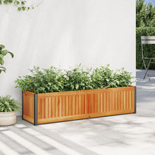 Plantenbak 110X30X27,5 Cm Massief Acaciahout En Staal 110 x 30 x 27.5 cm