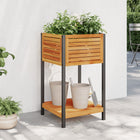 Plantenbak met schap 45x45x80 cm acaciahout staal