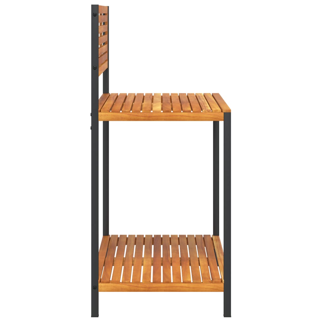 Tuinwerktafel 90x50x110 cm massief acaciahout en staal