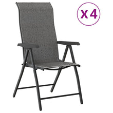 Tuinstoelen 4 st inklapbaar poly rattan grijs