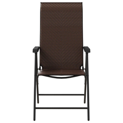 Tuinstoelen 8 st inklapbaar poly rattan bruin