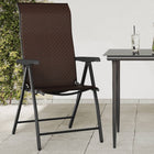 Tuinstoel poly rattan 8 stuks bruin inklapbaar