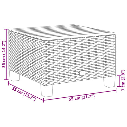 8-delige Loungeset met kussens poly rattan zwart