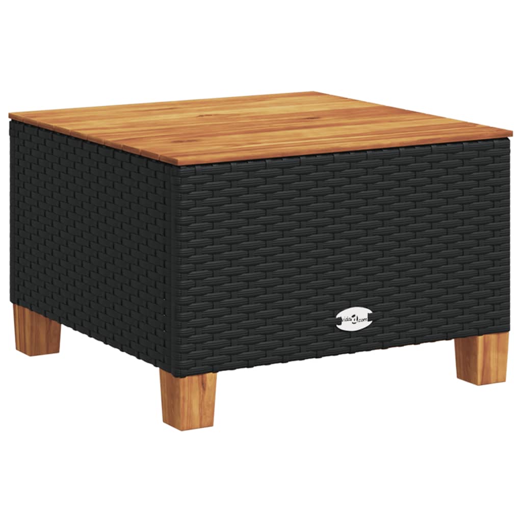 8-delige Loungeset met kussens poly rattan zwart