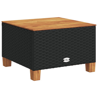 8-delige Loungeset met kussens poly rattan zwart