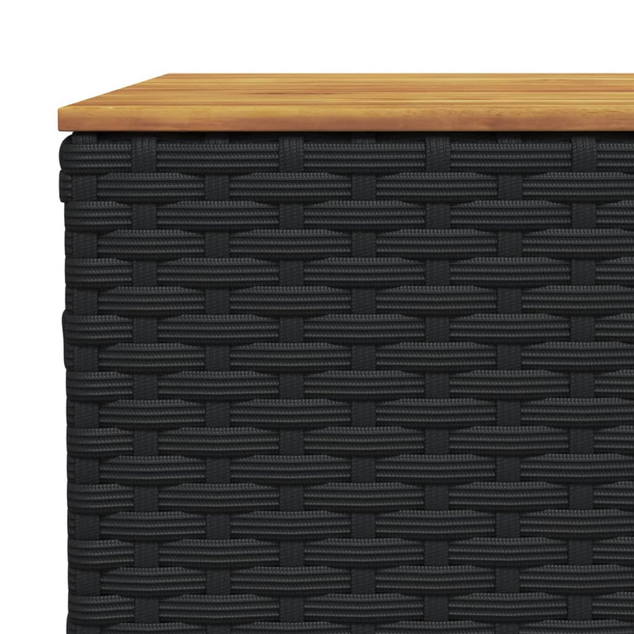 8-delige Loungeset met kussens poly rattan zwart