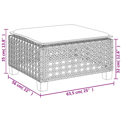 8-Delige Loungeset Met Kussens Poly Rattan Beige Lijngeweven