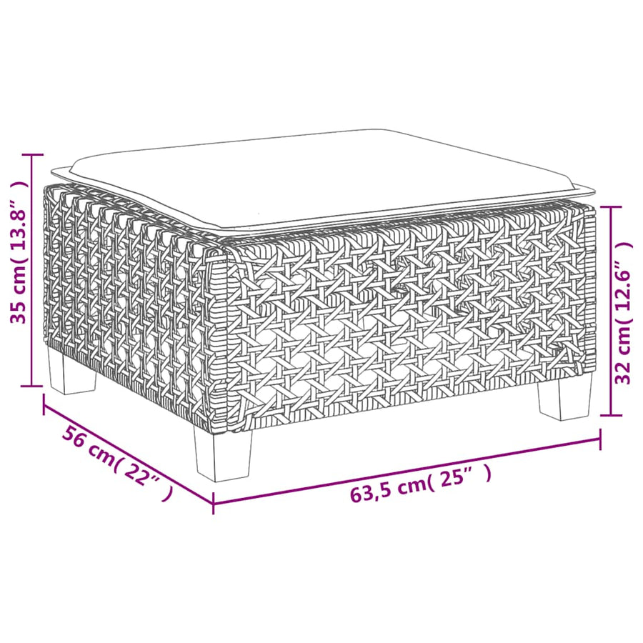8-Delige Loungeset Met Kussens Poly Rattan Beige Lijngeweven