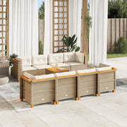 Loungeset 9-delig poly rattan beige