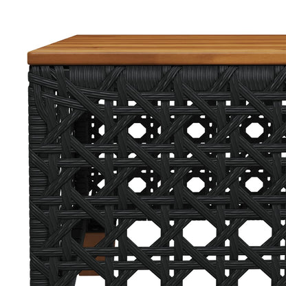 9-delige Loungeset met kussens poly rattan zwart