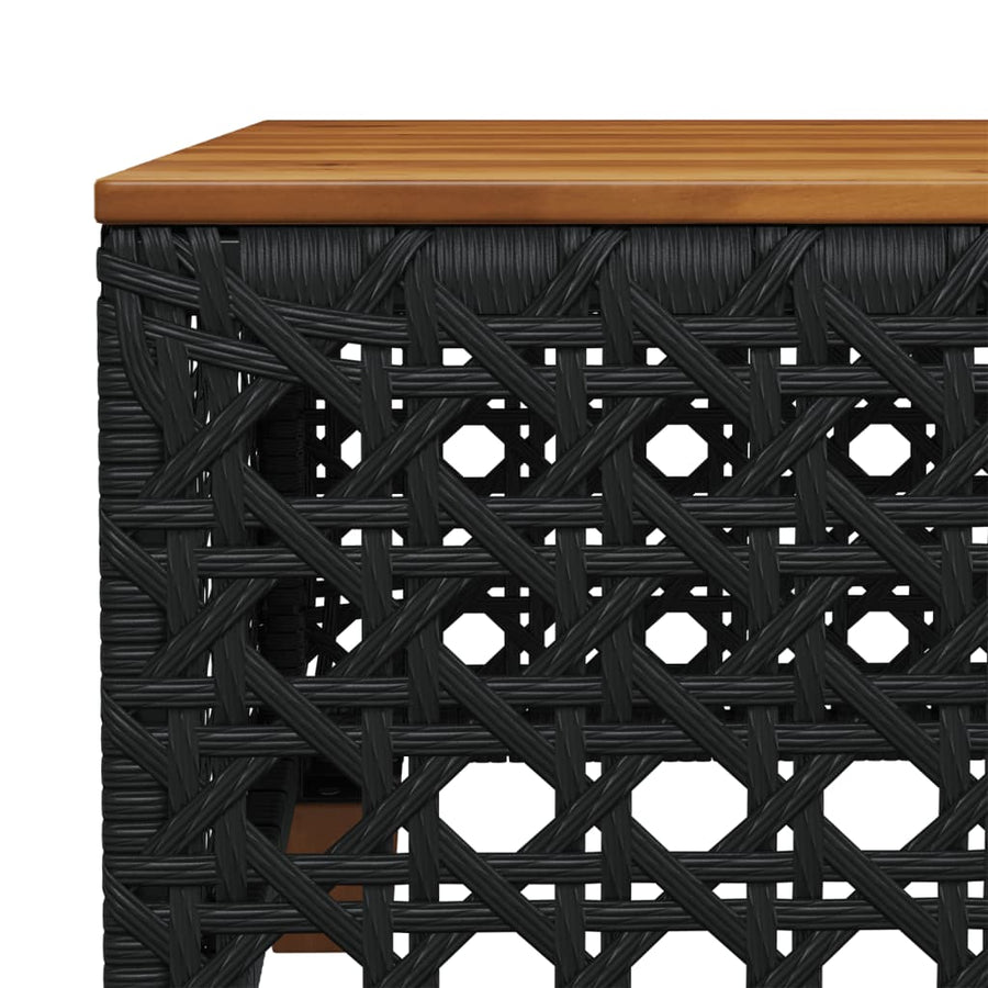 9-delige Loungeset met kussens poly rattan zwart