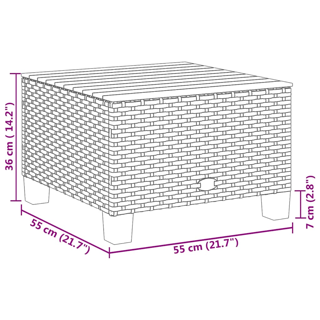 9-delige Loungeset met kussens poly rattan beige