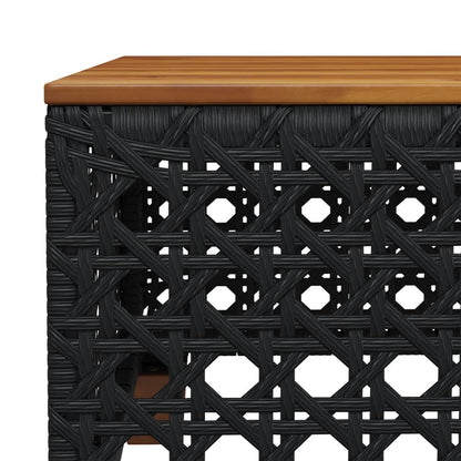 9-delige Loungeset met kussens poly rattan zwart