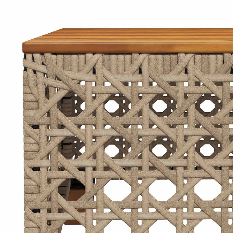 9-Delige Loungeset Met Kussens Poly Rattan Beige Lijngeweven